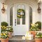 24-Inch Pre-Lit Spring & Summer Lemon Wreath – Sunflowers, Daisies, Eucalyptus with “Hello” Sign & Ribbon for Front Door, Porch, Wall, Farmhouse & Amalfi Coast Decor